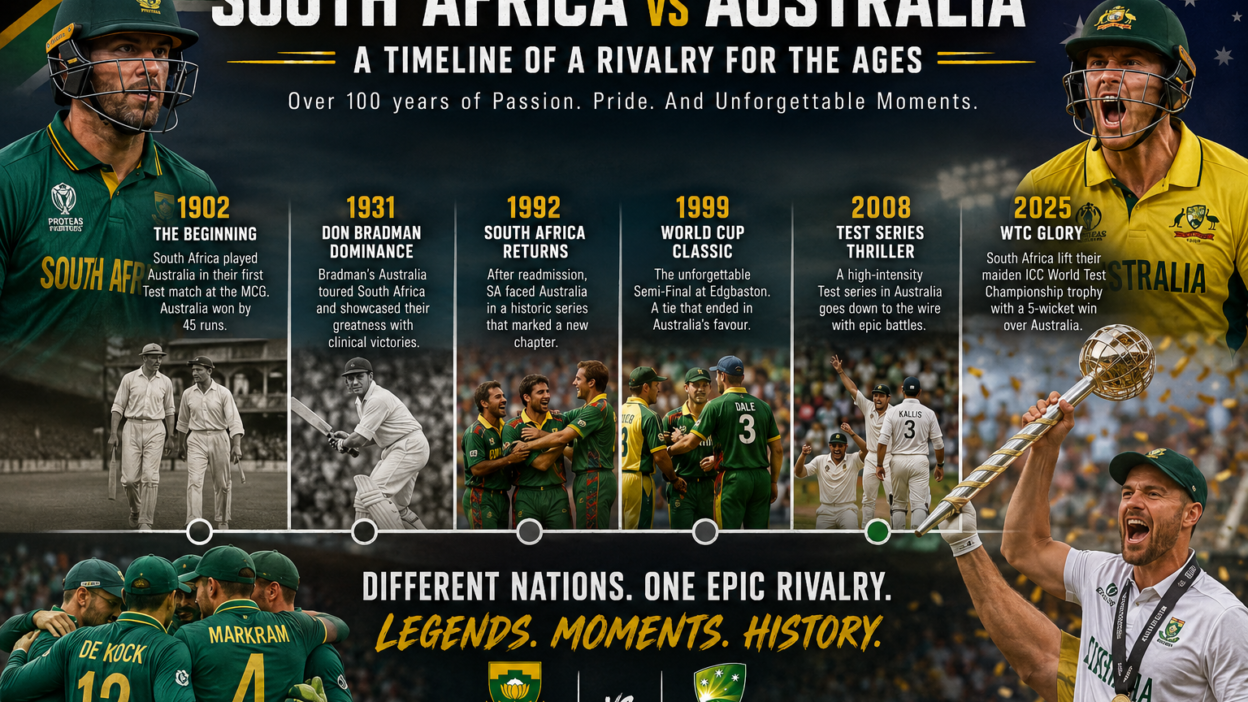 South Africa National Cricket Team vs Australian Men’s Cricket Team Timeline